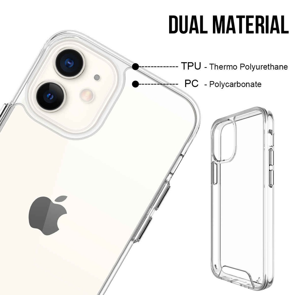 FA CASING SPACE CLEAR BLACK CASE IMPACT DROP IPHONE SE 3 5G 2020 2022 6 6S 6G 6PLUS 7 7PLUS 8 8PLUS X XS XR PLUS