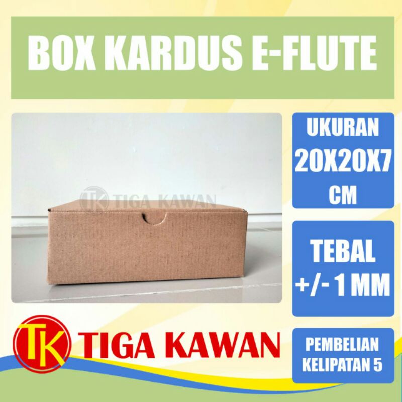 

Kardus Dus Packaging Box Corrugated E-Flute Eflute Coklat! 20x20x7 cm