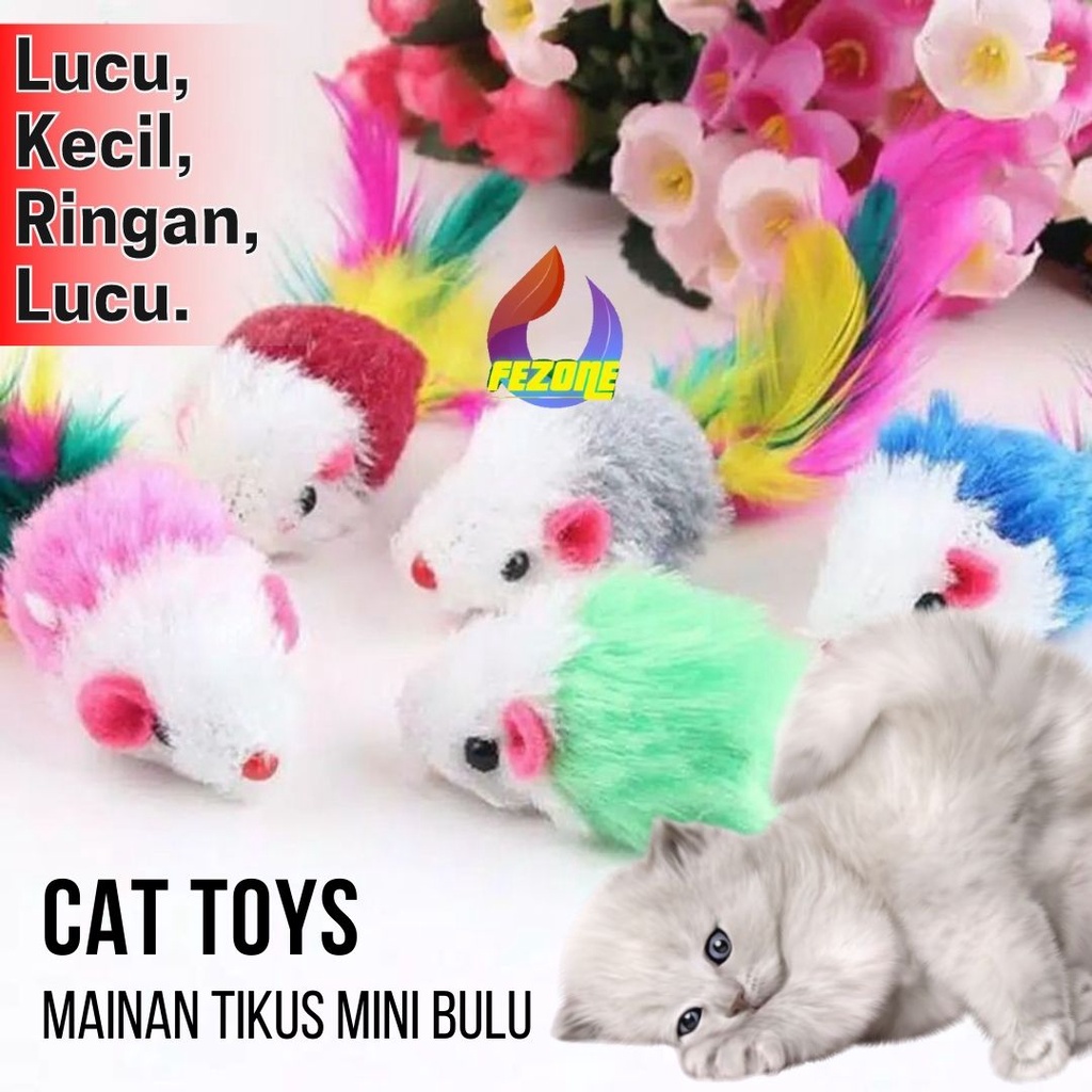 Mainan Tikus Bulu Kucing Tikus Palsu Plush dengan Bulu Warna-Warni untuk Kucing Mainan Tikus Interaktif Cat Toys Tikus Bulu MurahFEZONE