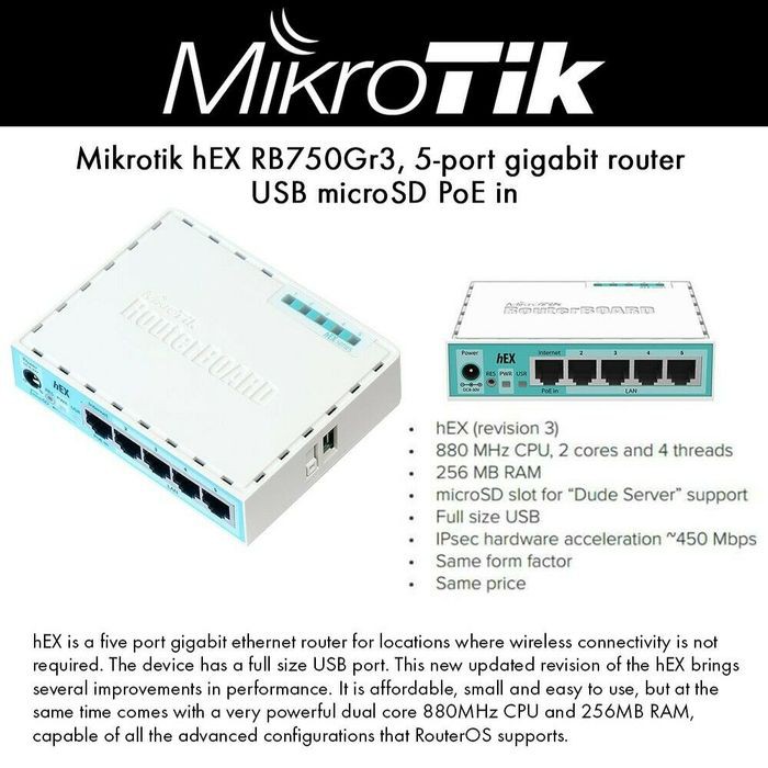 Mikrotik Routerboard RB750GR3 (hEX) | router