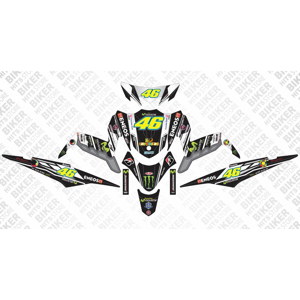 Decal Sriker Striping Full Yamaha Xeon Gt 125 Desain 46 Shopee