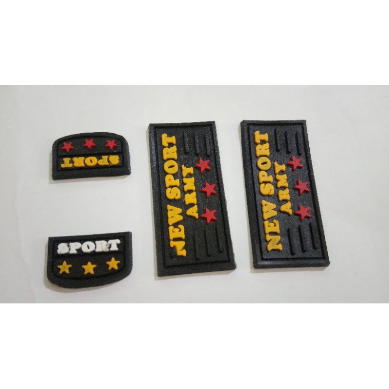 10 Pcs Label Karet Rubber New Sport Army