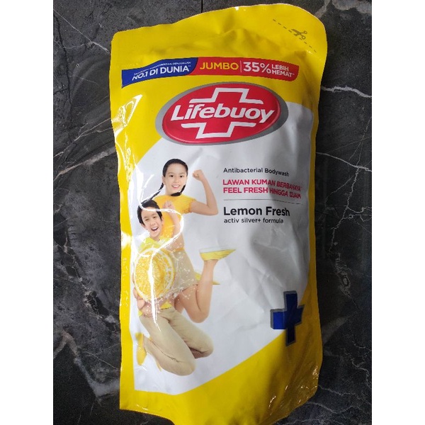 Lifebuoy Sabun Cair Mild Care, Total 10, Lemon Fresh Refill 825ml