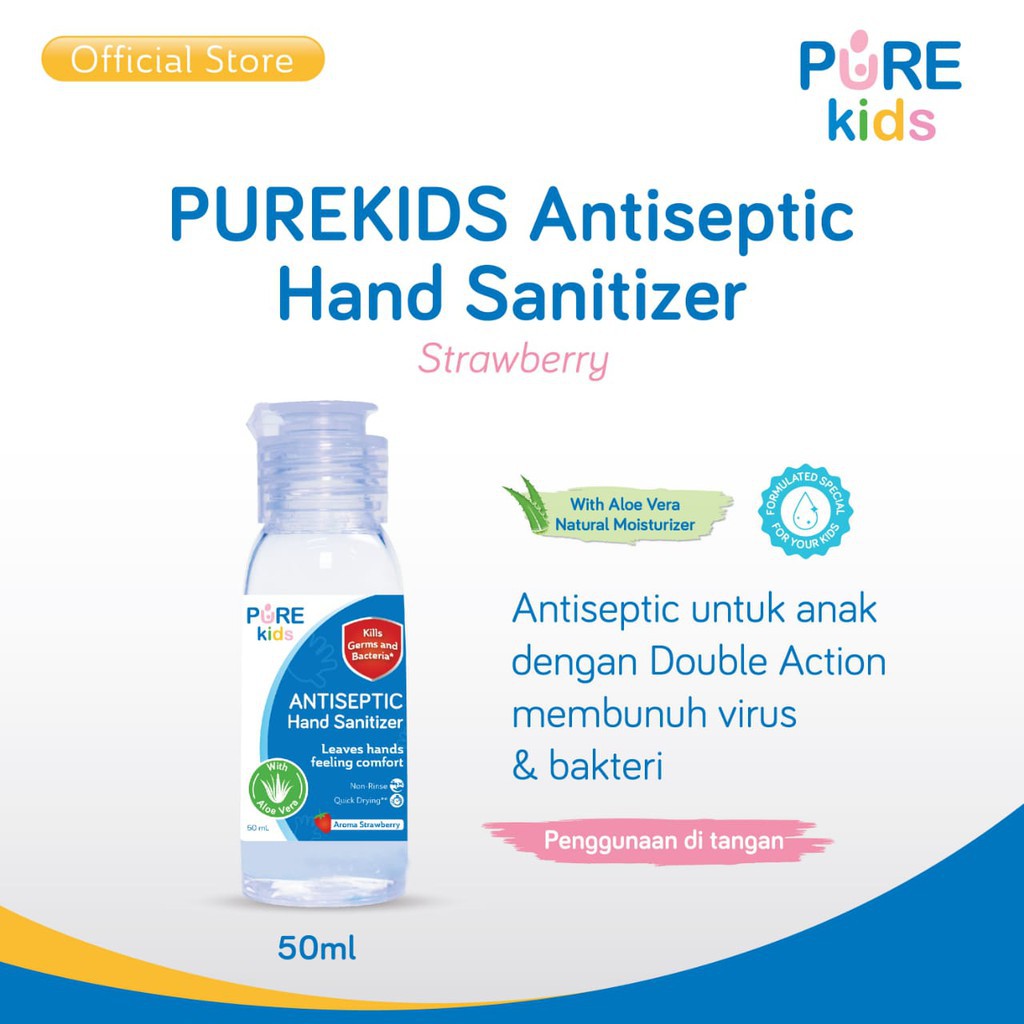 PureKids Antiseptic Hand Sanitizer Lemon &amp; Strawberi 50ml