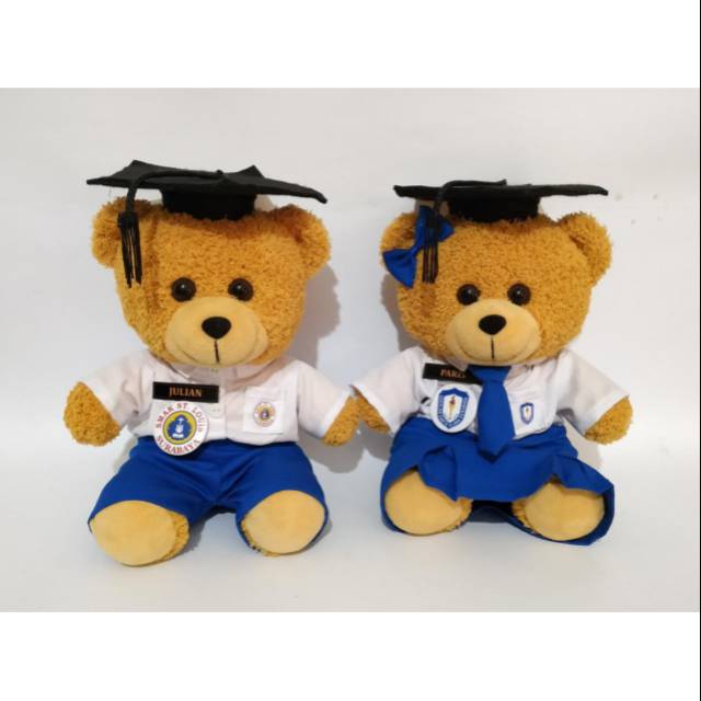 Boneka Medium Alcio 29cm dalam Baju Seragam Sekolah (SMAK St.Louis 1, Santa Maria,dll)