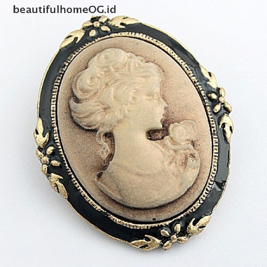 Pin Bros Cameo Antik Gaya Vintage Elegan Untuk Wanita