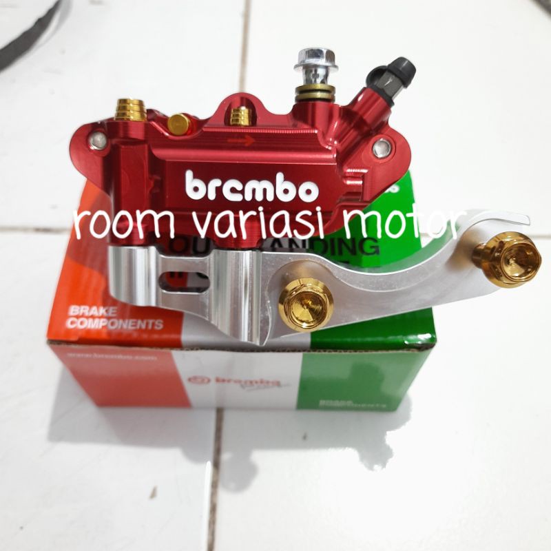 KALIPER MONOBLOK BR€MBO 4 PISTON PLUS BREKET VIXION NOUVO RX KING VEGA JUPITER BURHAN FIZ R