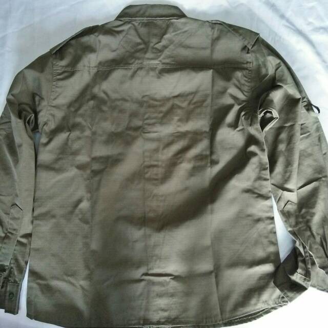 kemeja panjang/long sleeve pdl/outdoor green ode/olive ripstop cotton