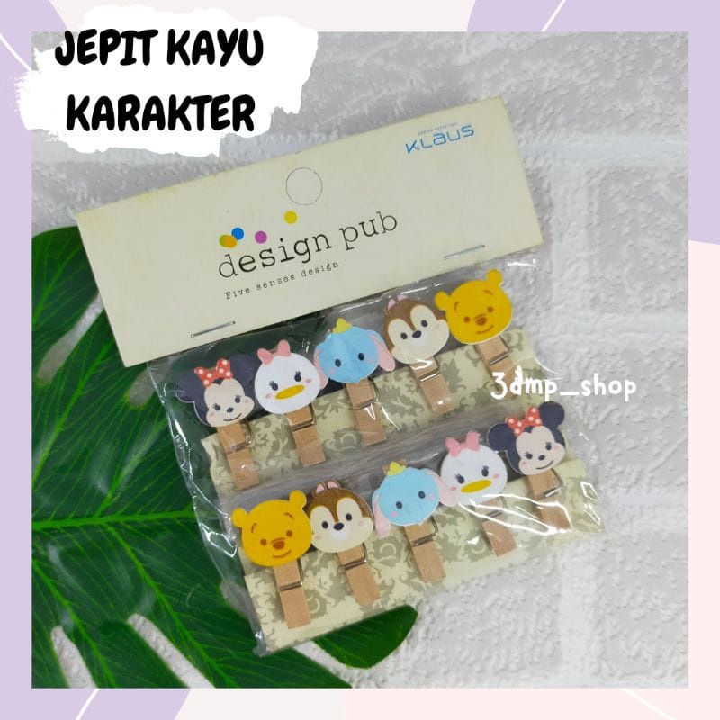 Jepit Kayu Wooden Klip BTS BT21 KPOP karakter