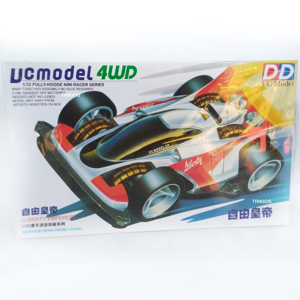 Rep. Tamiya Mini 4wd Merk DD Ruize Liberty Emperor Putih Super 1 Chassis