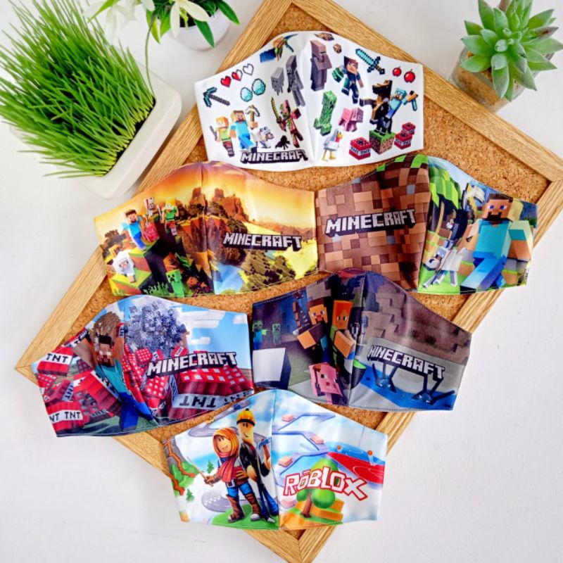 Masker Anak / Masker Kain Anak MINECRAFT ROBLOX