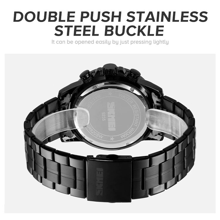 Jam Tangan Pria SKMEI 9235 Mechnical Crono Aktif Stainless Steel Original SKMEI