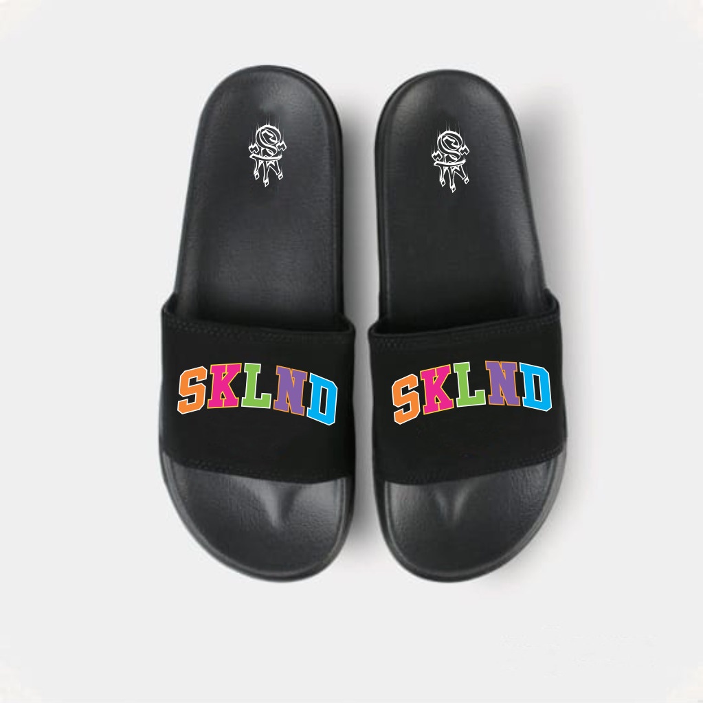 SKULLEND - Sendal Slide  Karet Pria Wanita Black Sandal Slop Original Premium Distro