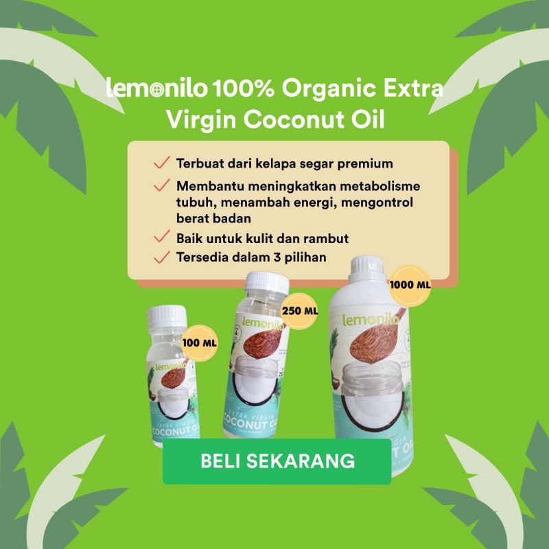 Lemonilo 100% Organic Extra Virgin Coconut Oil (VCO) 250 ml