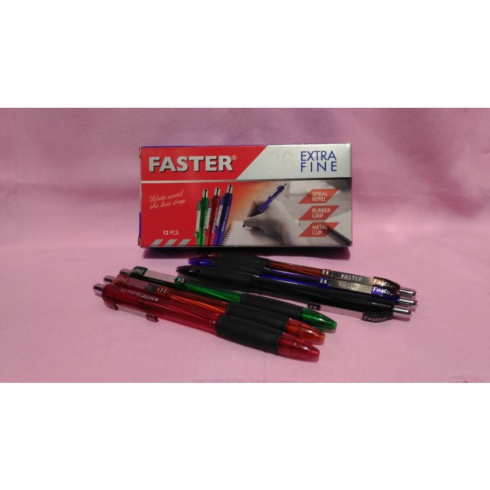 

Hemat Pen Faster C6 Hitam Biru Cetek Bagus Ready Murah 1 Lusin Lsn Sale!!!
