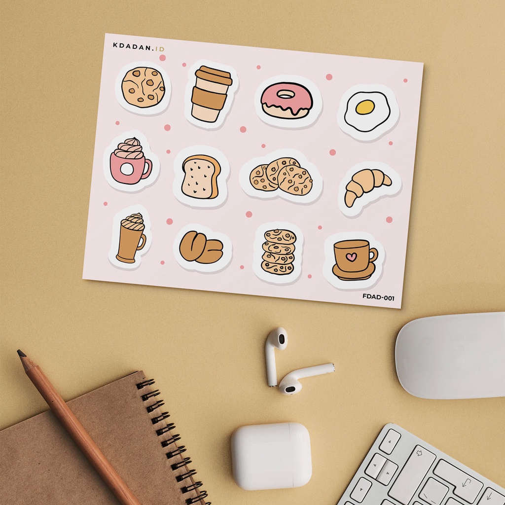 

Food and Drink Sticker Sheet / Planner / Bullet Journal / FDAD-001