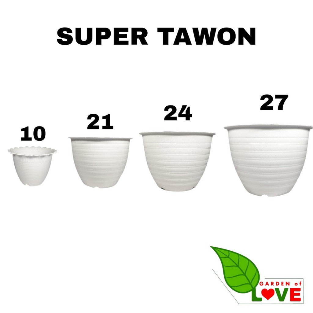 Pot Super Tawon 21 24 27 Cm Putih Merah Bata Coklat Pot Tawon Putih 15 18 20 21 25 27 30