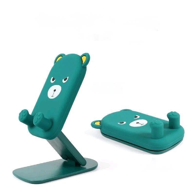 Cartoon Bear Desktop Mobile Phone Stand Lazy Mobile Phone Stand Portable Storage Folding Cute Cartoon Sji7