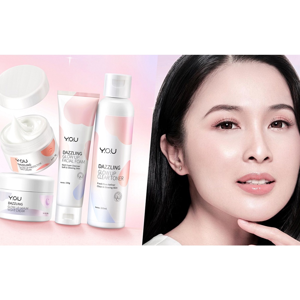 DAZZLING GLOW UP SERIES BY YOU | Facial Foam Toner Day &amp; Night 20 gr 40 gr Tone up Face Cream Body