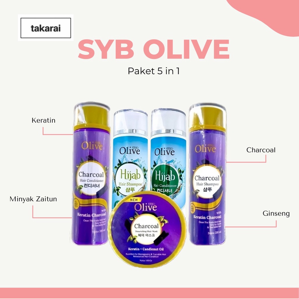 [NEW] SYB Olive New Paket Lengkap 5in1 Rahasia Perawatan Rambut Sehat Alami &amp; Anti Kusut - BPOM