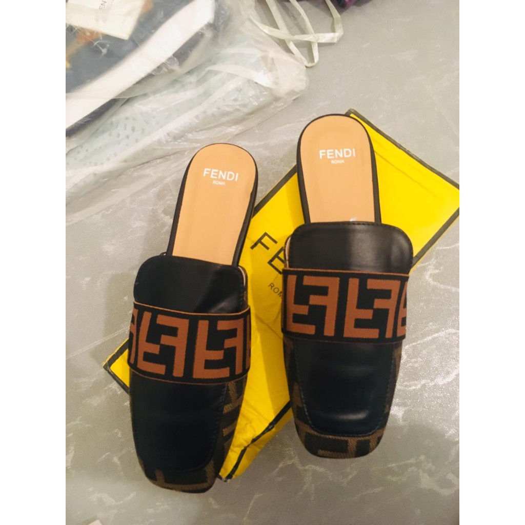 FENDI FF Monogram  FF-12013 VAL FLAT SHOES WANITA FLAT SHOES IMPORT BATAM