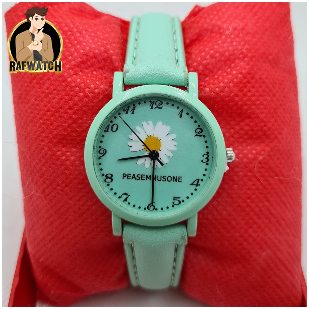 KOREAN STYLE Jam Tangan Fashion Wanita Flowers Bunga Cantik Casual Strap Kulit Lembut