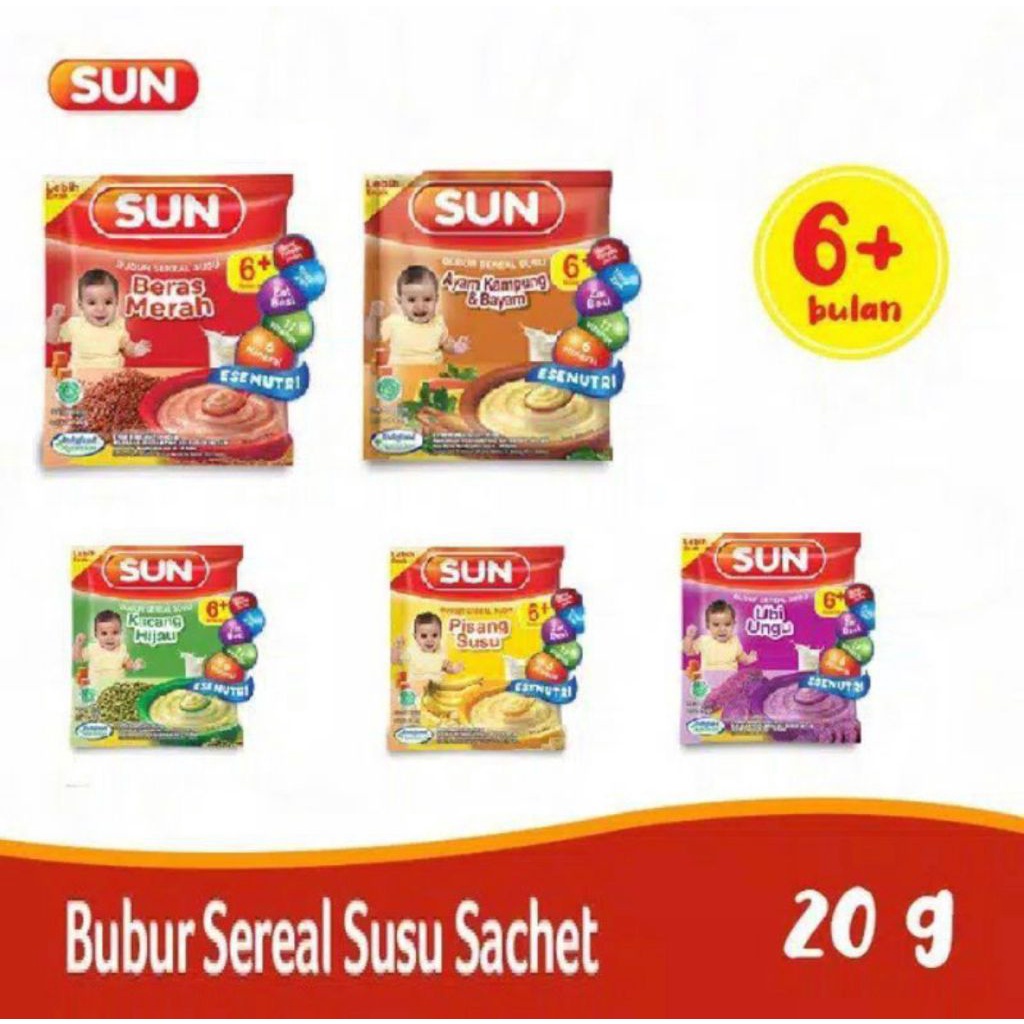 Bubur Susu MPASI Bayi Sun Sachet 20 Gram Bubur Sun Sachet