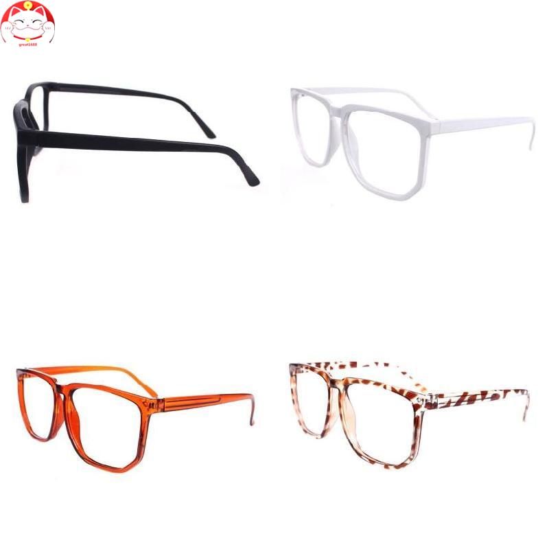 Sun Glass Unisex Oversized Retro Tortoise Shell Nerd Geek Clear Lens Plain Glasses