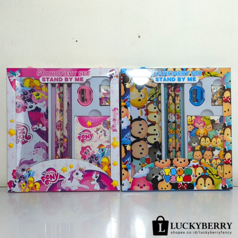 

D3W! Stationary set/ Peralatan Tulis Anak 7in1 Karakter Hello Kitty,Cars, Tsum Tsum, Little Pony