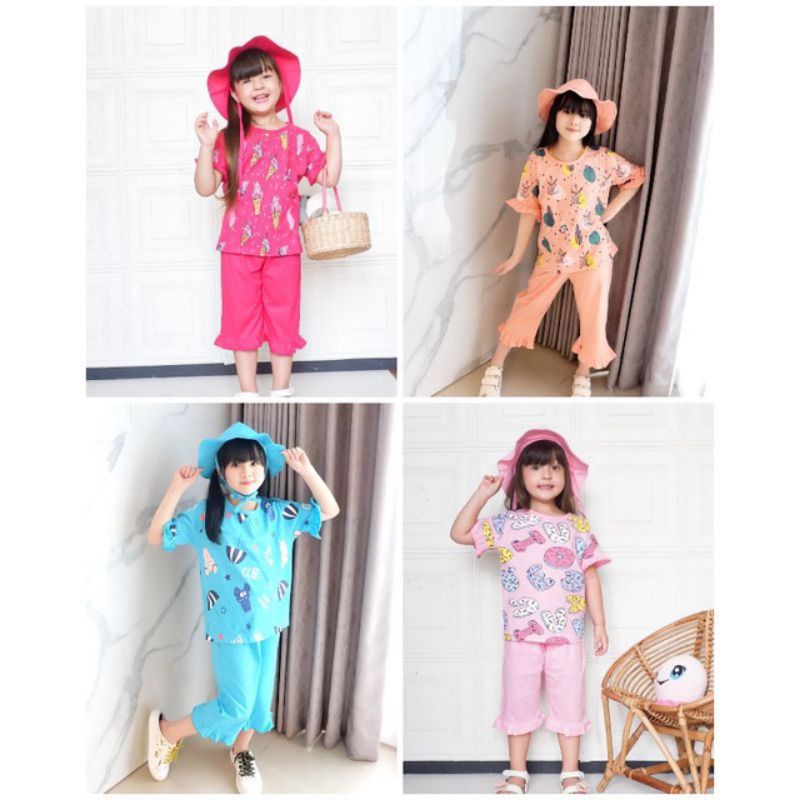 Afsheenastore Setelan Anak Fulprint Piccolino Free Topi Buckethat