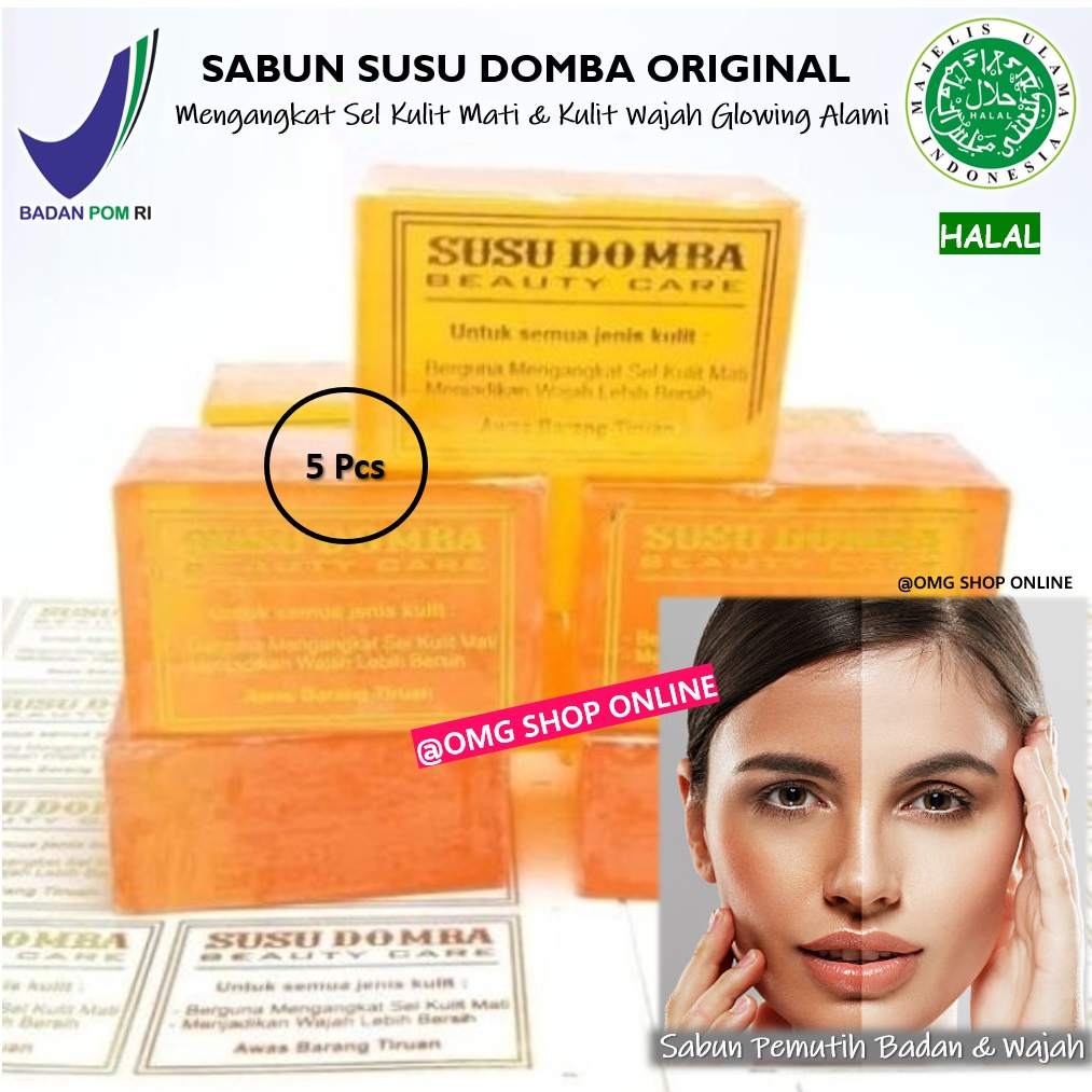 5 Pcs Sabun Susu Domba Original BPOM Asli CDA Beauty Care / Sabun Pemutih Badan dan Sabun Muka Pria Wanita / Sabun Muka Glowing dan Putih Sabun Mandi Batangan / Sabun Wajah Glowing Permanen Cuci Muka Sabun Pemutih Kulit Ketiak Selangkangan