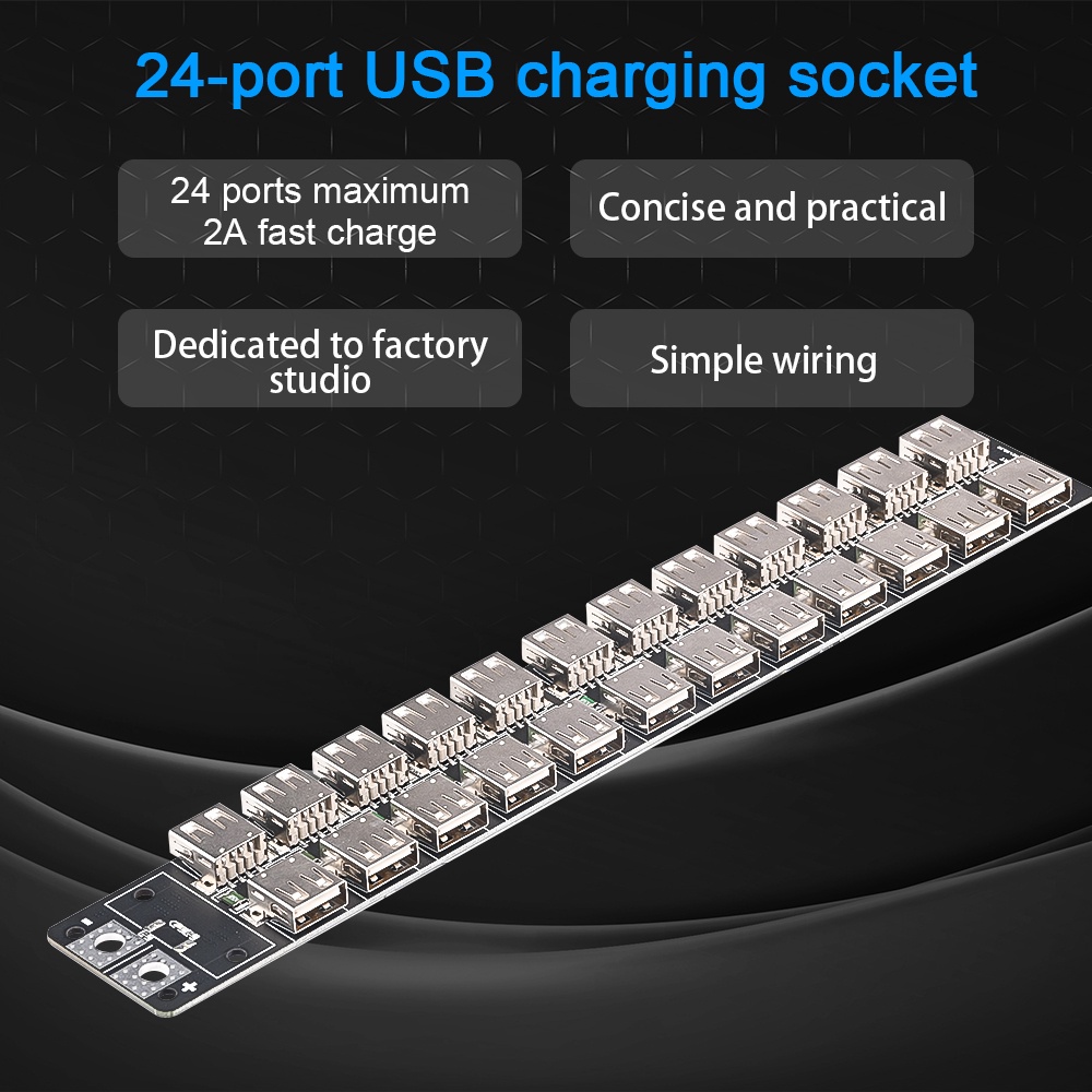 4.8-5.2V  USB Charger 24-Port Fast Charging Socket Power Supply Board Double-RoB6