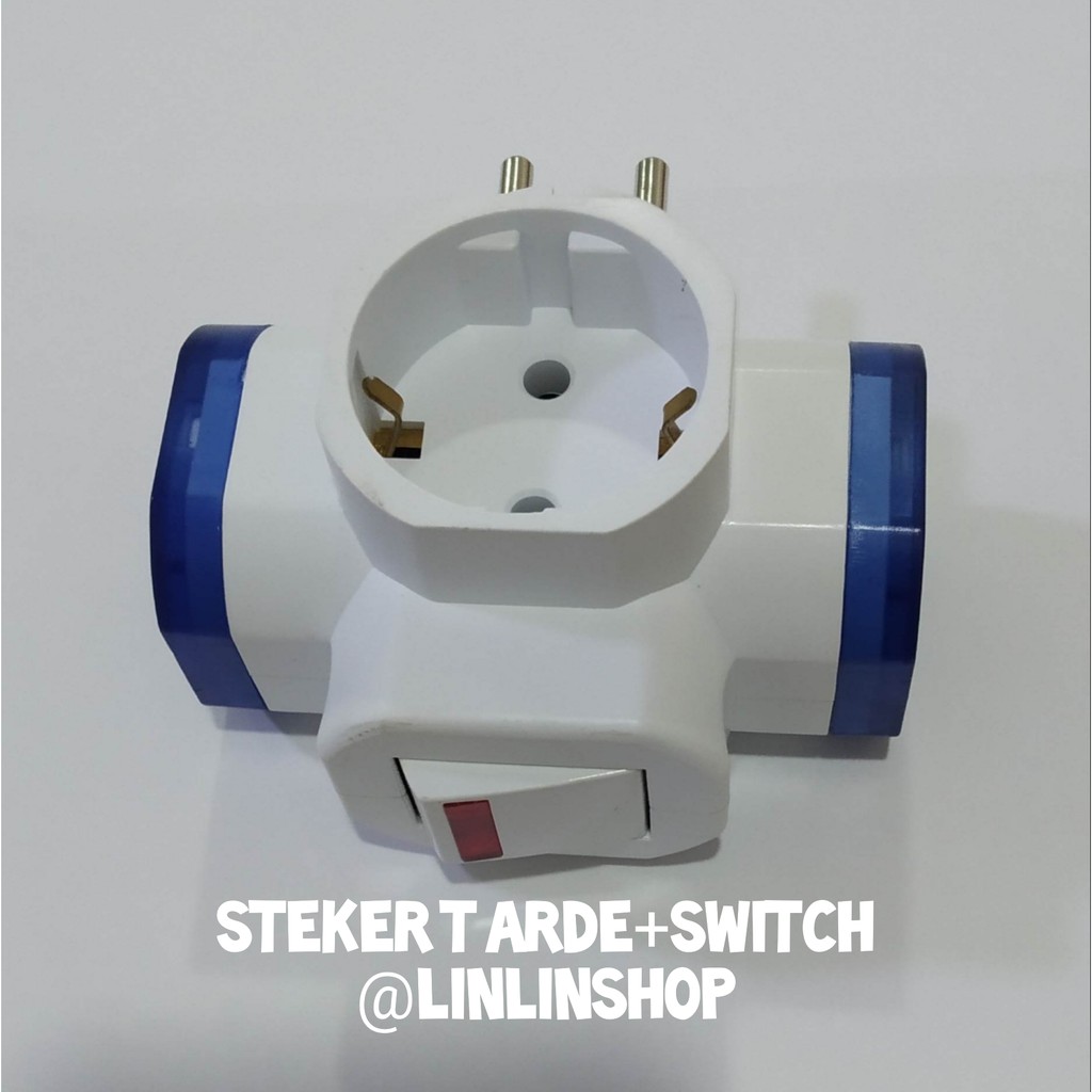 Steker T arde + saklar switch colokan 3 lubang