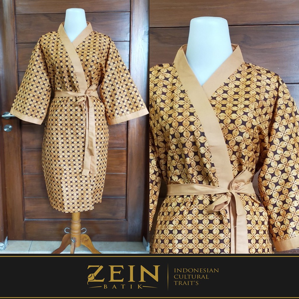 Kimono Batik Hotel Spa Tidur Motif Kawung Sisik Modern LD 120 Panjang 107-110 All Size Jumbo