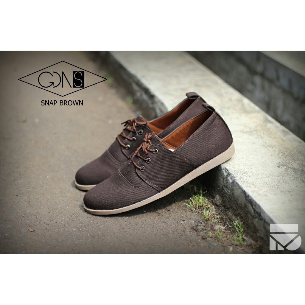 Snap Brown | Sepatu Kets Santai Kasual Laki Pria Cowok Sneakers Footwear | FORIND x GDNS