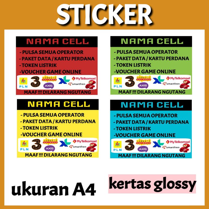 

STICKER KONTER PENJUALAN PULSA DAN PAKET DATA J92J