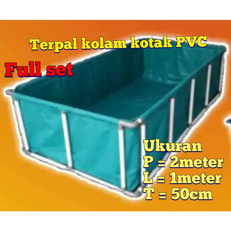 terpal kolam full set.terpal kolam PVC 2x1x50cm .terpal pvc terpal waterproof terpal kotak terpal ko
