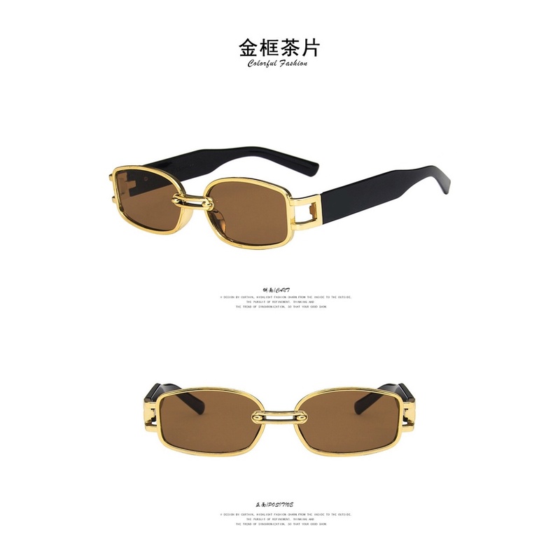 （YUZHU）COD Kacamata Hitam Korean Ulzzang Gaya Wanita Rectangle Shades Retro KACA MATA Sunglasses