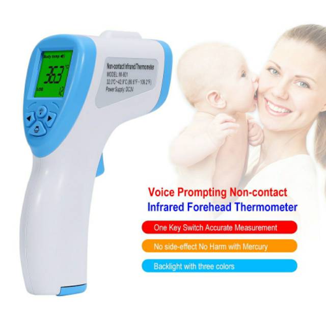 Non-Contact Infrared Thermometer Gun Dengan Indikator LED Berwarna