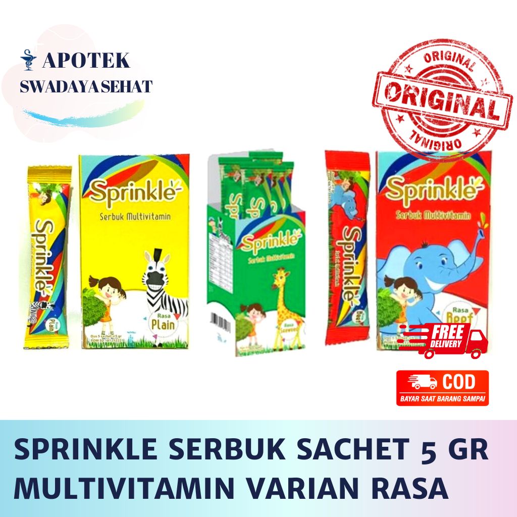 SPRINKLE SERBUK SACHET 5 GR - Multivitamin Anak 3 Rasa Seaweed Plain Beef