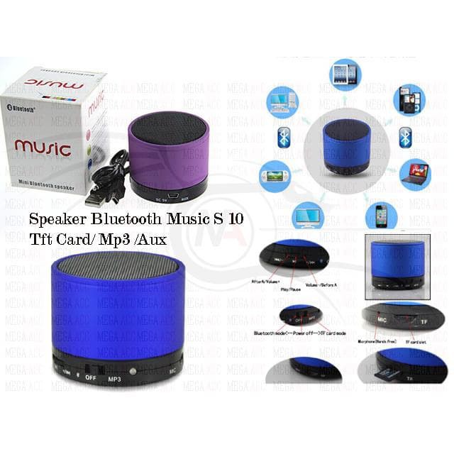 [65 GRAM] Speaker Mini Crack Retak Lampu LED Bluetooth Music BOX Motif Corak S10