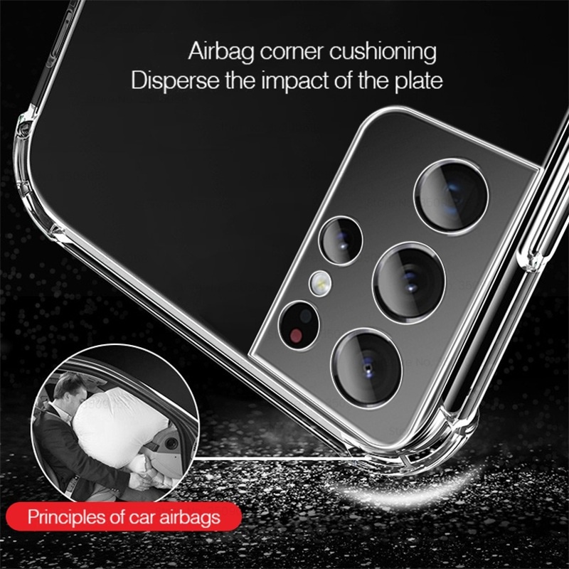 Soft Case Silikon Samsung Galaxy S22 S22 Plus S22 Ultra Bening transparan Airbag Anti Crack Tebal