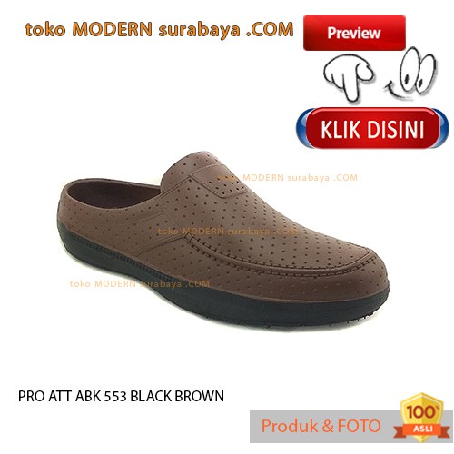 PRO ATT ABK 553 BLACK BROWN sandal selop pria flat casual karet