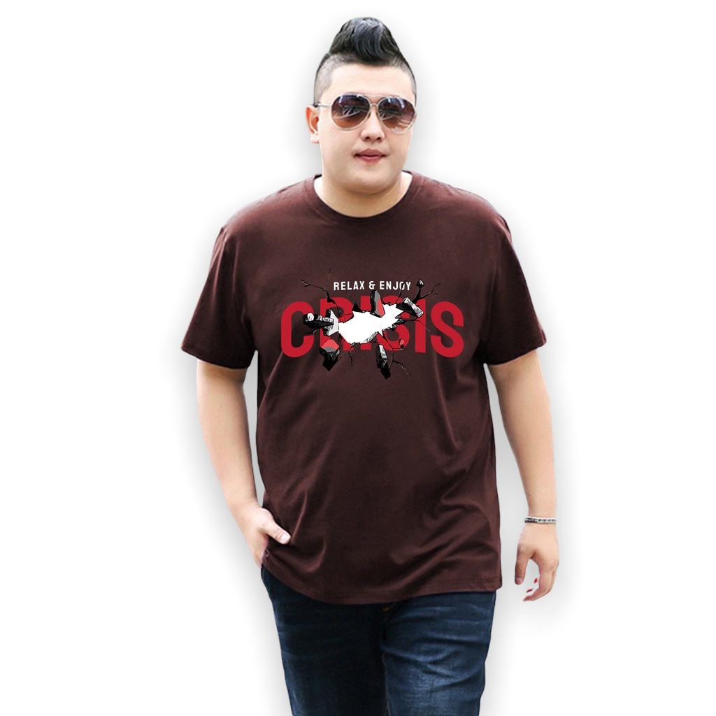 Baju Kaos Pria Jumbo Crisis Tshirt Bigsize XL XXL Distro DTF