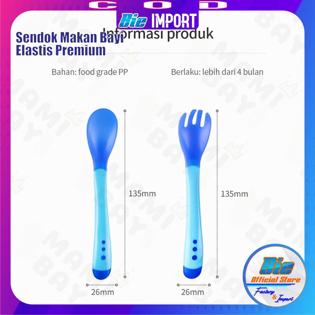 Sendok Makan Bayi Silikon + Indikator Suhu Premium Impor Best Seller