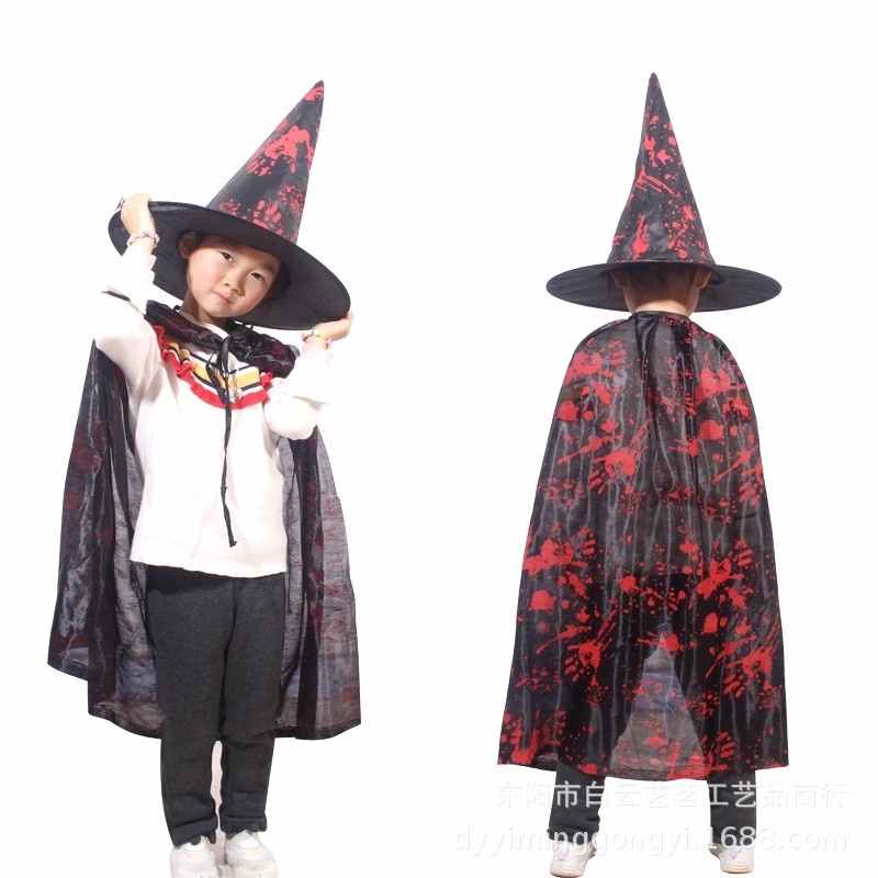 Kostum Halloween Jubah Merah Set +Topi Cosplay anak &amp; Dewasa Haloween UNISEX