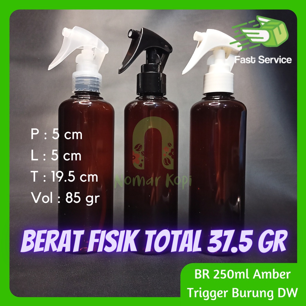 BOTOL 250ML PUTIH CANTIK TRIGGER BEBEK NECK 24 PET TEBAL SANITIZER DISINFEKTAN