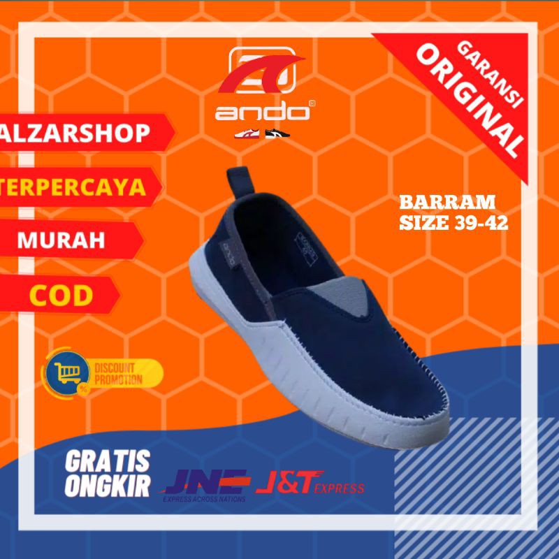SEPATU ANDO BARRAM ORIGINAL  SEPATU SLIP ON PRIA SIZE 39-43