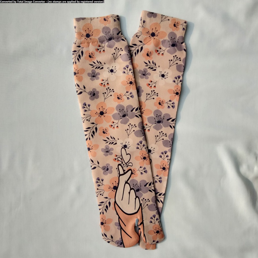 Premium Kaos Kaki Jempol Printing Muslimah  Kaos Kaki Motif Wanita Dewasa Panjang Sebetis-2