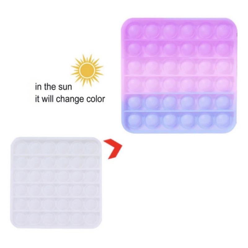 ✅COD FREEONG POP IT RAINBOW FIDGET TOY PUSH BUBBLE UNICORN LOVE KOTAK MAINAN VIRAL PENGHILANG STRESS-SQUARE